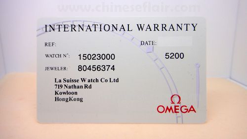 OMEGA WATCH WARRANTY CARDS OMEGA WATCH WARRANTY CARDS